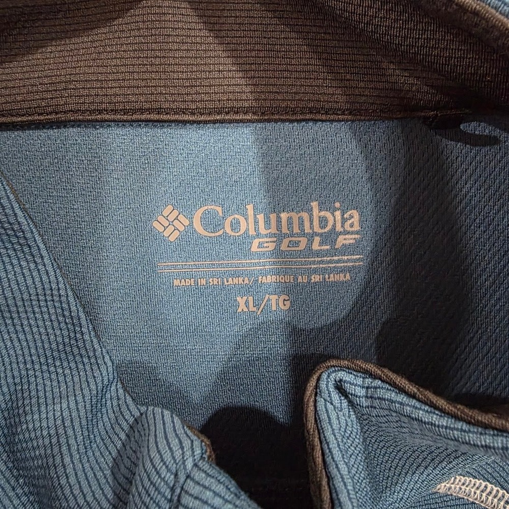 Columbia Golf Mens XL Blue Quarter Zip Pullover Activewear Hiking Shirt Sporty - Picture 3 of 5